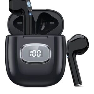 NEW! Wireless Bluetooth Earbuds with Charging Case - Black